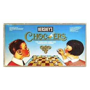 Vintage 1991 Hershey Chockers Chocolate Kisses Checkers Board Game Open Box Vtg